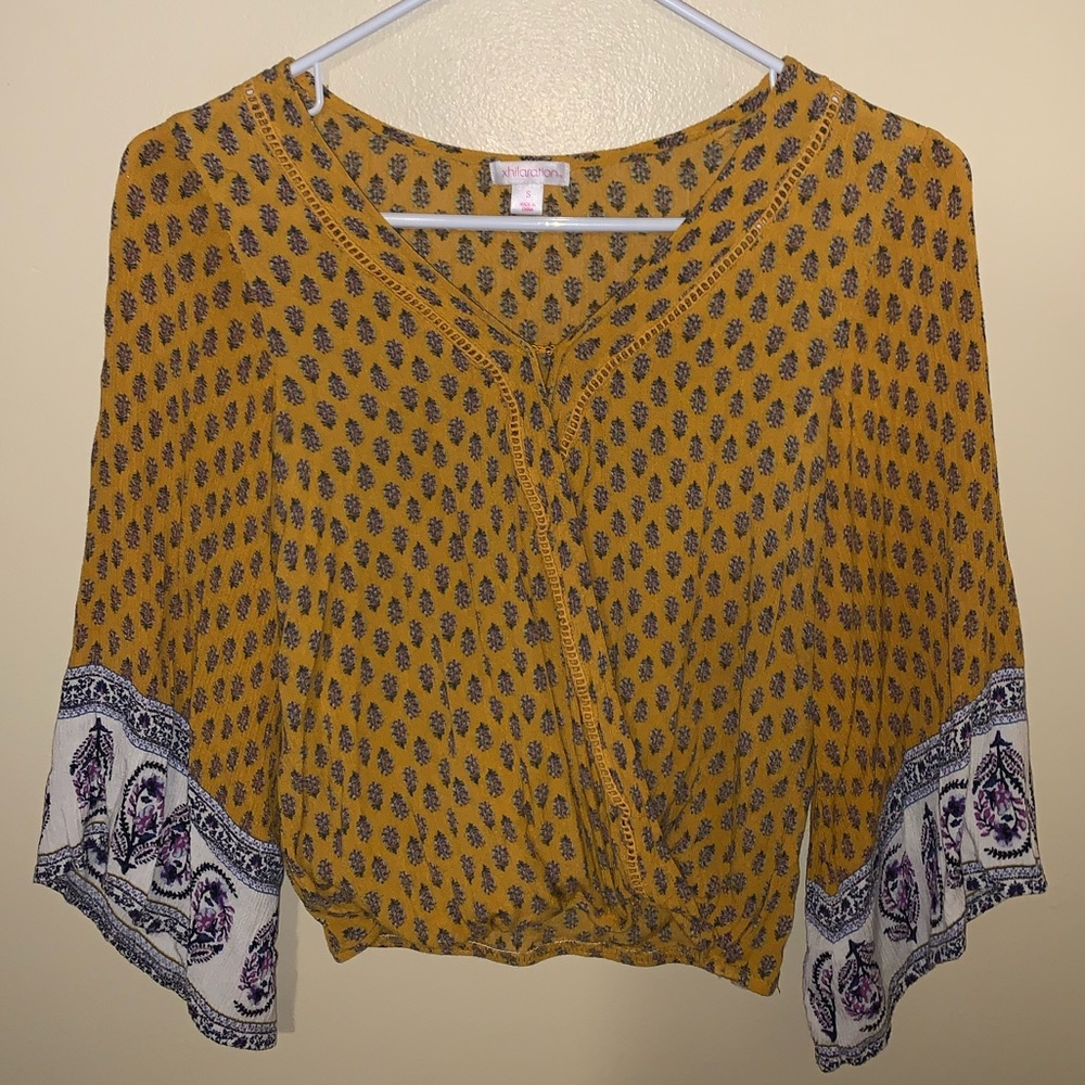 Printed yellow blouse